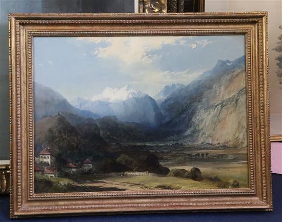 William Rose (19th century) Alpine landscapes 16 x 22in.
